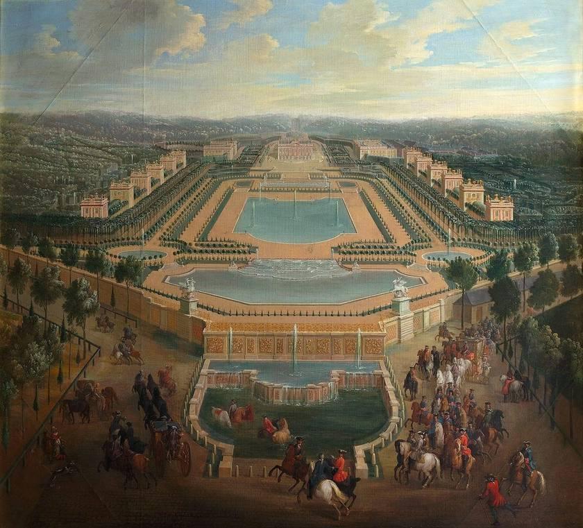 ピエル＝ドニ・マルタン筆、《水飲み場から眺めた、マルリー宮殿の全体景観》絵画、１７２３年