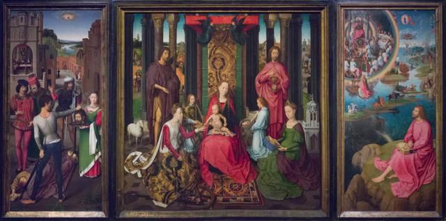 Hans Memling, “Triptych of John the Baptist and John the Evangelist”, the triptych opened, Memling Museum, Old St. John's Hospital, Bruges (Brugge)