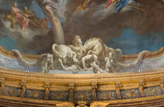 フランソワ・ルモワーヌ作、《ディオメデスの縁飾り》、ヘラクレスの神格化の詳細、ヘラクレスの間、ヴェルサイユ宮殿