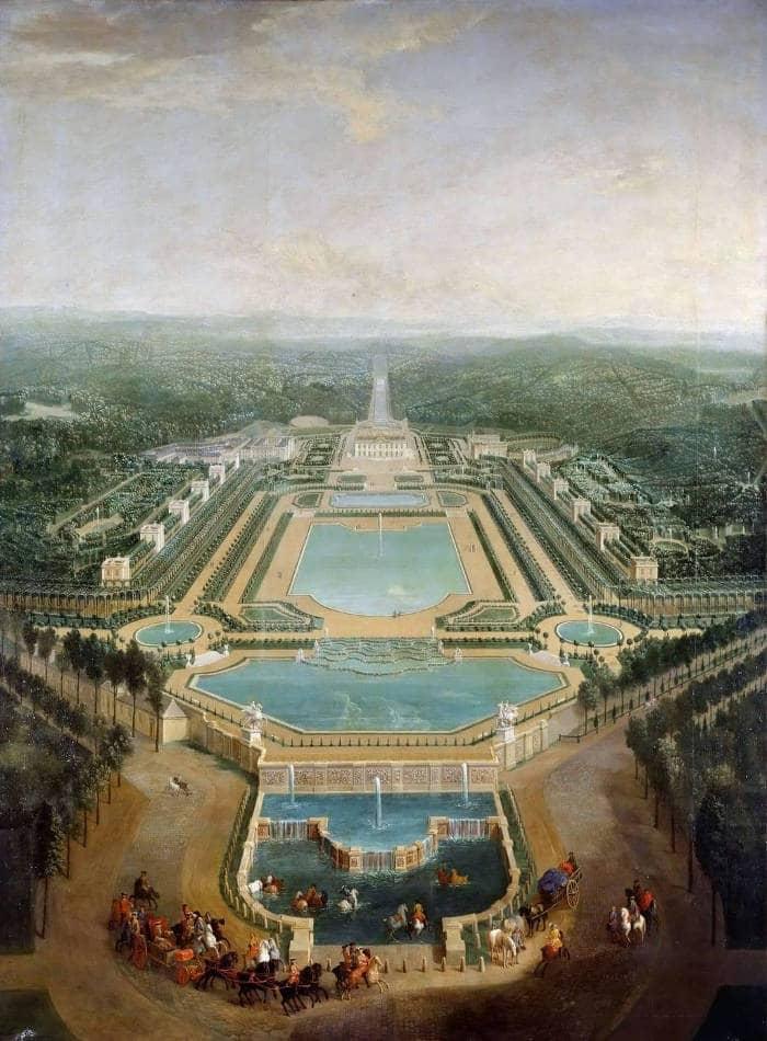 ピエル＝ドニ・マルタン筆、《水飲み場から眺めた、マルリー宮殿の全体景観》絵画、１７２４年