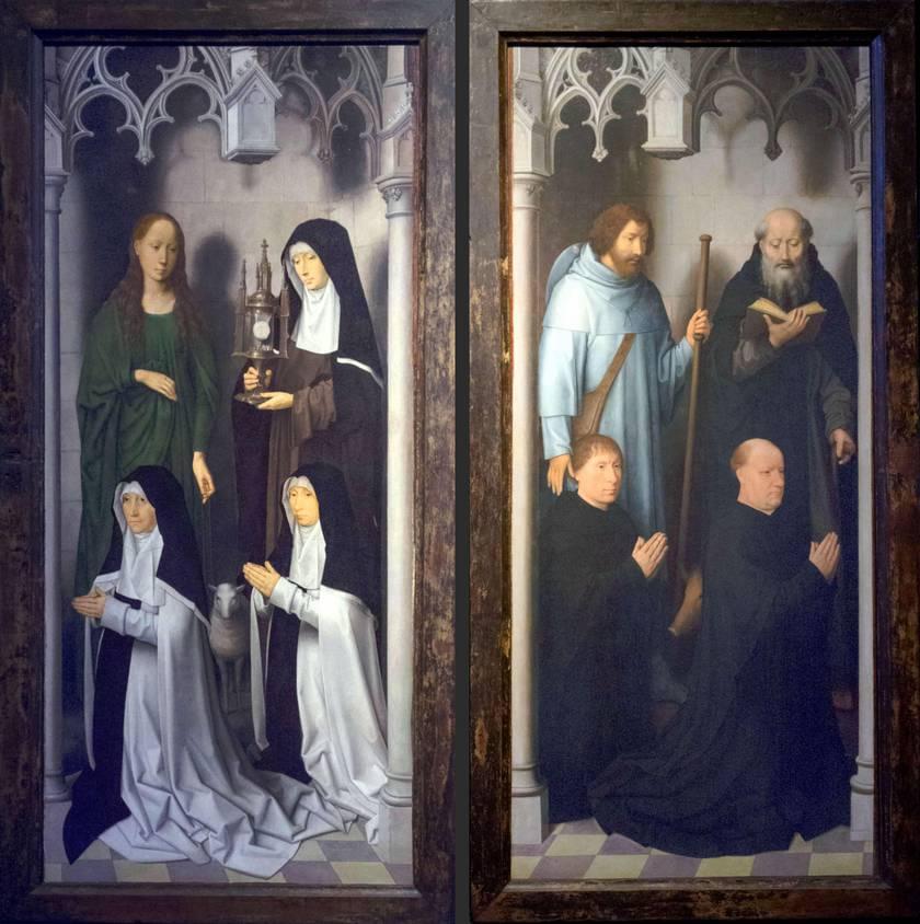 Hans MEMLING, “Triptych of John the Baptist and John the Evangelist”, view of the closed triptych, Memling Museum, Old St. John's Hospital, Bruges (Brugge)
